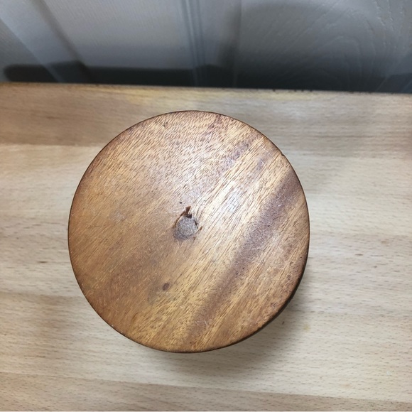 Vintage Handcrafted Inlaid Wood Brown Tan Parquetry Vase - Picture 4 of 10